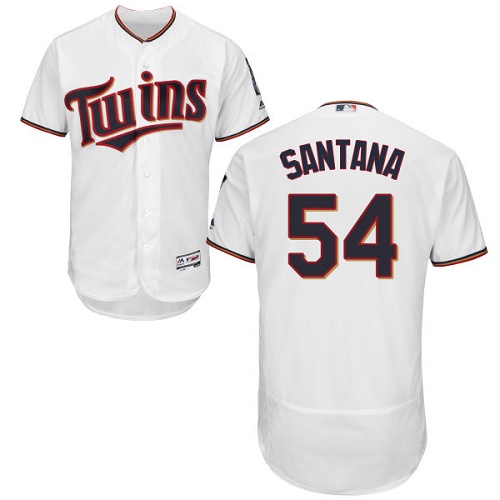 Twins #54 Ervin Santana White Flexbase Authentic Collection Stitched MLB Jersey - Click Image to Close